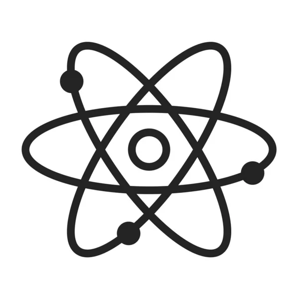 Icon of nuclear power. Atom, molecule, model. Energy industry concept. Can be used for topics like industry, physics, research. — 스톡 벡터