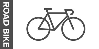 Yol bisikleti silueti. Vektör düz simgesi.