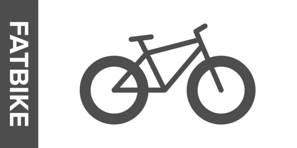 Fatbike silhouette. Vector flat icon. — Stock Vector