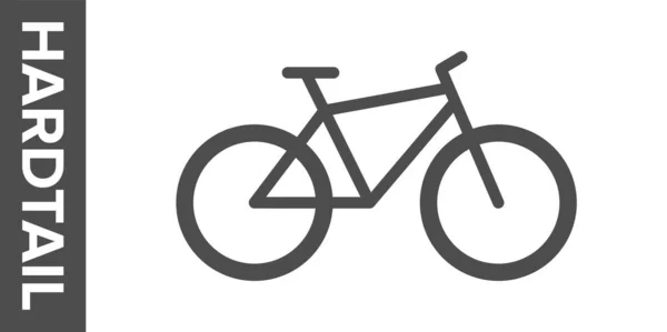 Hardtail bike silhouette. Vector flat icon. — Stock Vector