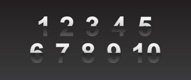 Vektör metal sayılar. Krom numaralar kümesi.