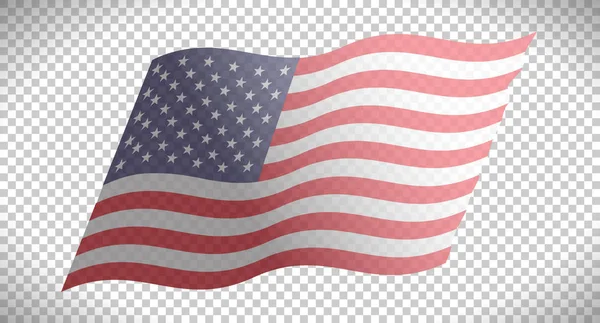Bandera de USA. Ilustración vectorial. Aislado sobre fondo transparente — Vector de stock