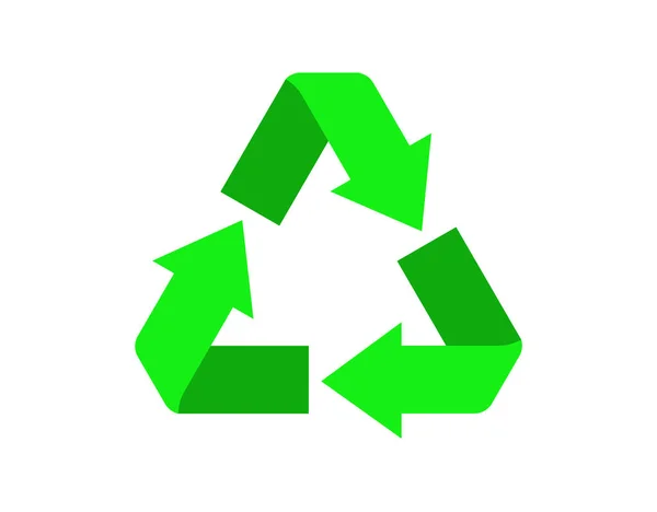 Recycle symbol or sign of conservation green icon isolated on white background. Vector symbol on the packaging. — Stock Vector
