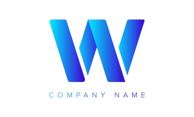 W harfi logo tasarım şablonu elementleri. Şirket logosu. Vektör illüstrasyonu.