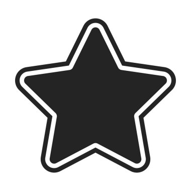 Siyah yıldız simgesi beyaz arkaplanda izole edildi. Vektör çizimi