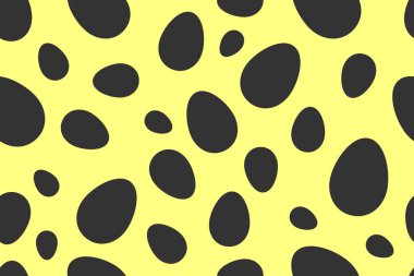 Sarı arka planda paskalya yumurtaları pürüzsüz. Tasarım için farklı boyutlarda Paskalya yumurtası kusursuz desen. Yumurtalı şirin Paskalya duvar kâğıdı