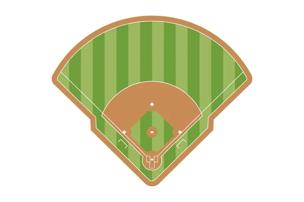 Icona Del Campo Baseball Illustrazione Piatta Dell Icona Vettoriale Del — Vettoriale Stock