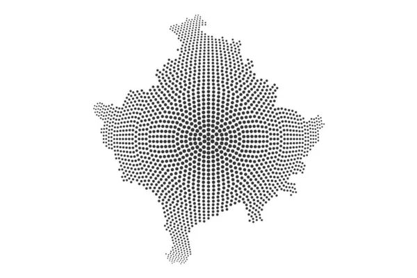 绘制了科索沃地图 由圆点组成的科索沃地图的矢量组成 在白色背景上孤立的矢量图 — 图库矢量图片