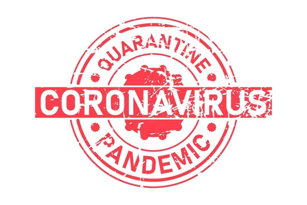 Coronavirus邮票矢量题词。红色矢量圆磨擦邮票印与考拉威斯文字。隔离和大流行病文本。在白色背景上孤立的向量图 — 图库矢量图片