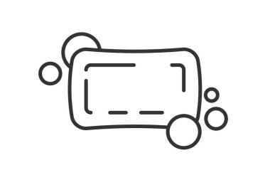 Sabun ikonu. Düz çizgi şeklindeki web işareti. Vektör illüstrasyonu beyaz arkaplanda izole edildi