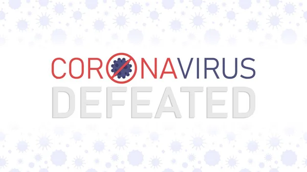 Een Coronavirus Spandoek Concept Van Overwinning Covid Pandemie Coronavirus Versloeg — Stockvector