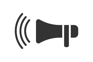 Sözcü simgesi. Hoparlör vektör sembolü. İnternet, mağaza ve diğerleri için iyi. Vektör illüstrasyonu beyaz arkaplanda izole edildi.