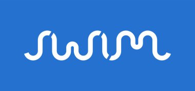 Soyut harflerle yüz. Kaligrafi ilhamı grafik tasarım tipografi elementi. Mavi arkaplanda beyaz slogan