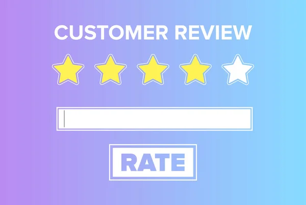 Customer Review Concept Yellow Stars Copy Space Template Web App — Stock Vector