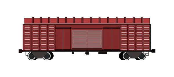 Chariot Réservoir Marchandises Train Vectoriel Train Style Bande Dessinée Isolé — Image vectorielle