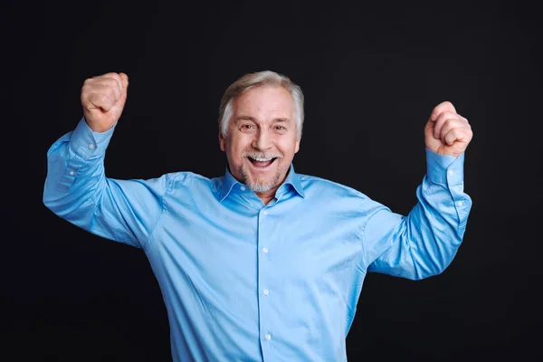 Face of happy middle-aged handsome man — Stock Photo, Image