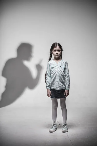 Little girl being scared of the shade — Stock Photo, Image