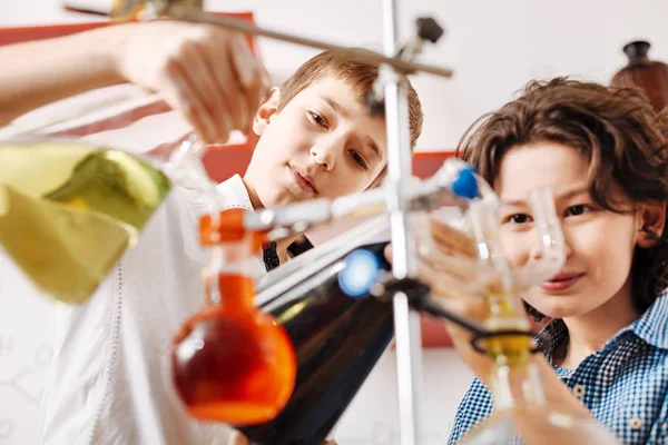 Boys having science lesson — Stock Photo, Image