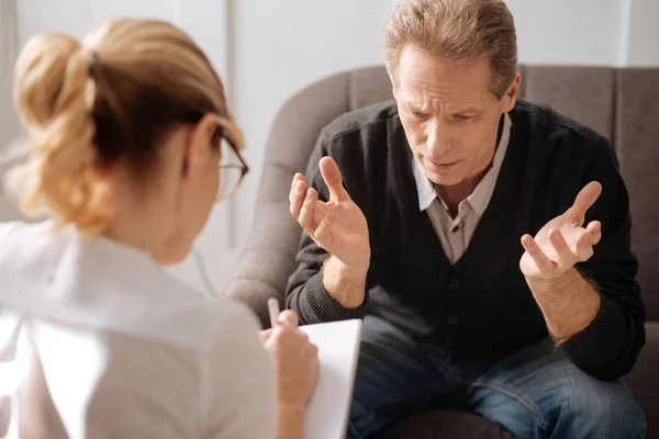 Man speaking about problems — Stock Photo, Image