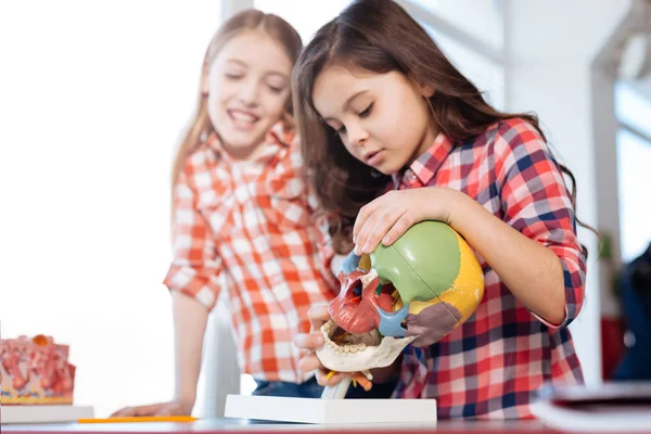 Les enfants aventureux excités à l'idée d'étudier de nouvelles choses — Photo