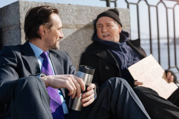 Delighted men having nice conversation — Stock Photo, Image