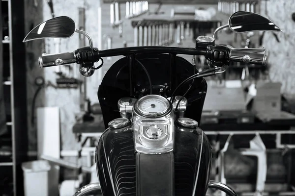 Old style motorbike being renovated — Stock Photo, Image