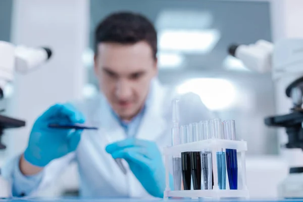 Close up of set with test glasses standing on the table — Stock Photo, Image