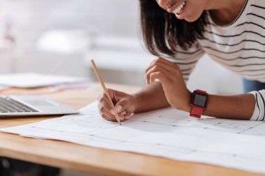 Profesyonel mühendislik çizimi yakın çekim