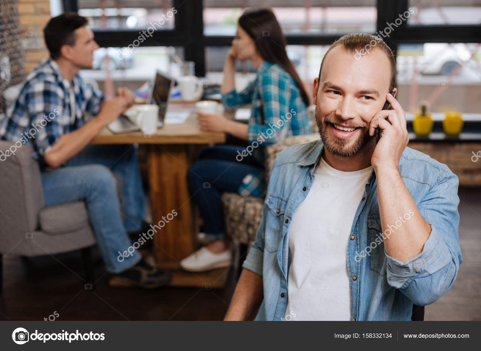 Outgoing Sociable Guy Calling Someone Stock Photo Image By C Yacobchuk1 Outgoing Sociable Guy Calling Someone Stock Photo Image By C Yacobchuk1