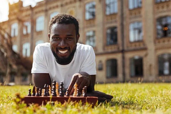 Lively dedicated man developing strategic skills — Stock Photo, Image