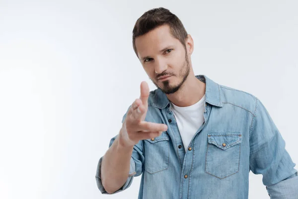 Confident young man pointing at you — Stock Photo, Image