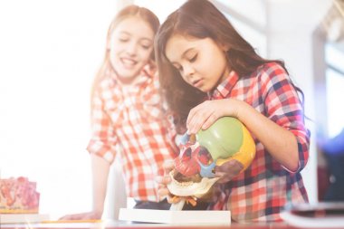 Özenli kız yapay kafa incelenmesi