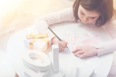 İnanılmaz çocuk çizim illüstrasyon annem için belirlenen