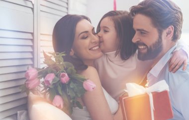 Acayip aile mutlu duygu onların anne yapma