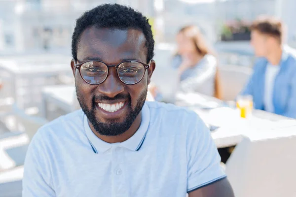 Radiant millennial man enjoying his life — Stock Photo, Image