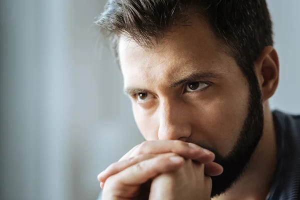 Portrait of an unhappy thoughtful man — Stock Photo, Image