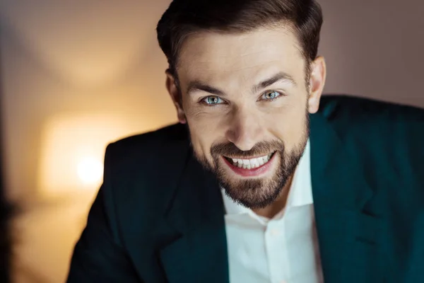 Delighted businessman expressing his emotions — Stock Photo, Image