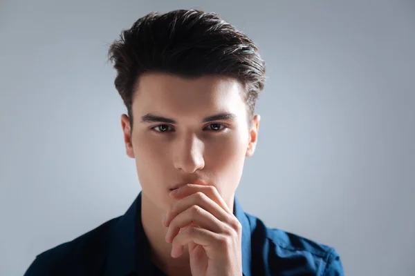 Portrait of handsome model that posing on camera — Stock Photo, Image