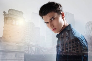 Genç model sakinlik kentsel çevre içinde ifade