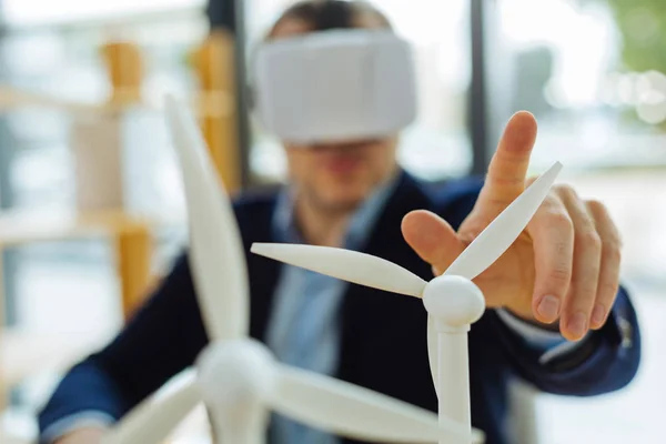 Selective focus of a windmill model — Stock Photo, Image