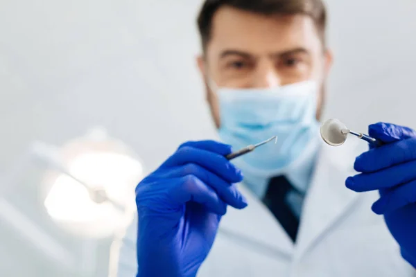 Professional dentist at work — Stock Photo, Image