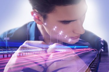 Üzgün bir depresif adam portresi