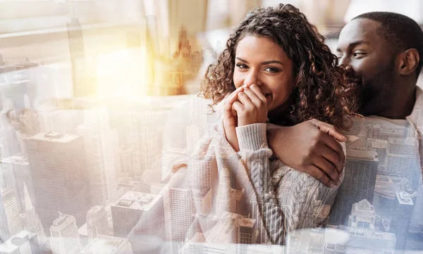 Close up of young positive couple — Stock Photo, Image