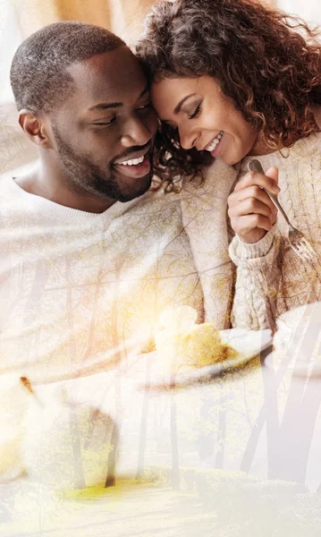 Adorable couple expressing happiness — Stock Photo, Image