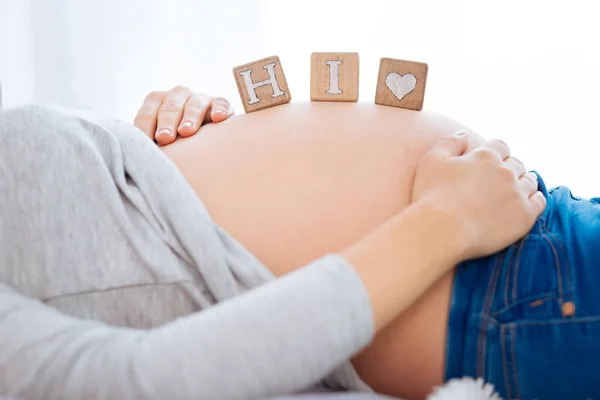 Future  famous baby saying hello to the world — Stock Photo, Image