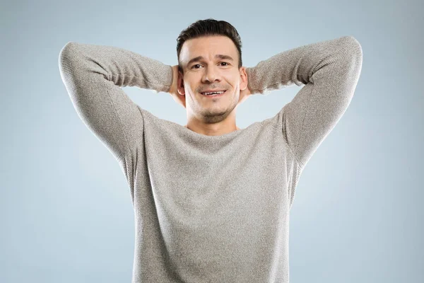 Delighted man looking straight at camera — Stock Photo, Image