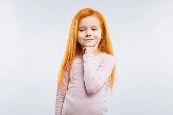 Menina enigmática com pensamentos positivos — Fotografia de Stock