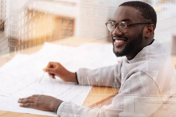 hardworking man with glasses