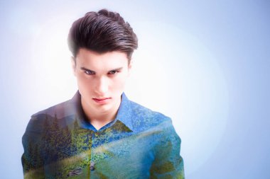 Doğa manzara hayal ciddi yaratıcı adam