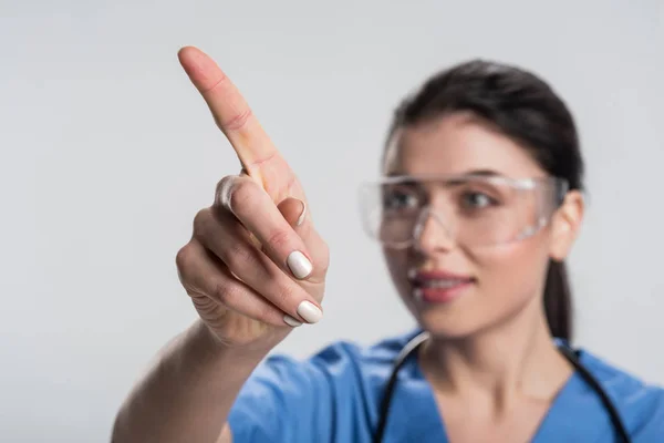 Allegro medico femminile creare futuro — Foto Stock